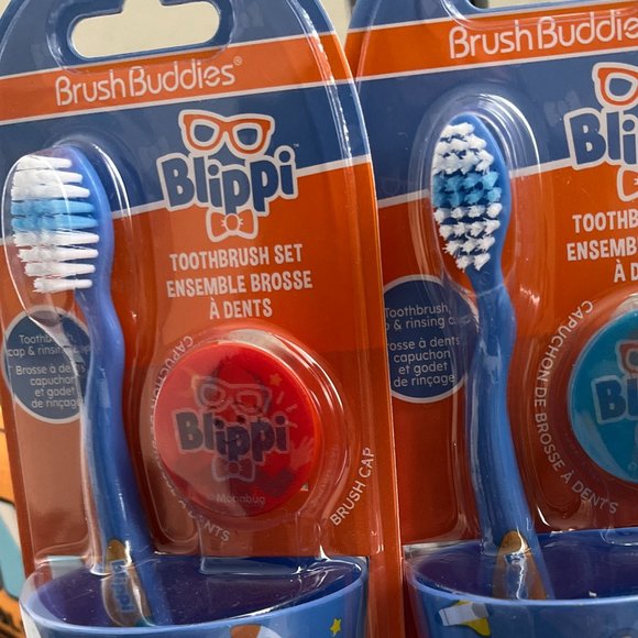 NEW 2 PACK BUNDLE BLIPPI BRUSH BUDDIES TOOTHBRUSH SETS - Picture 2 of 5